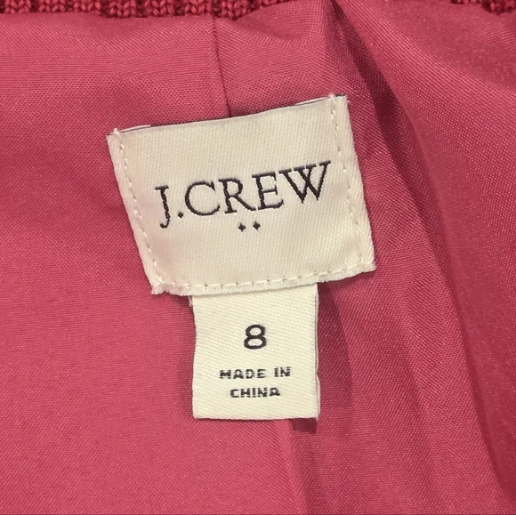 J Crew Wool Coat Wool Village Coat Classic Tailored Fuschia Pink Size 8 - Picture 10 of 11